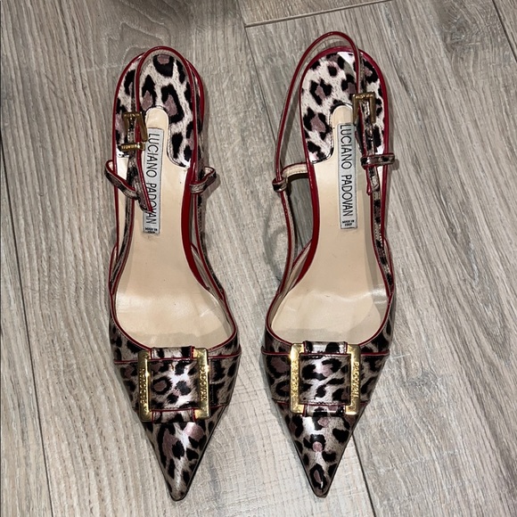 luciano padovan Shoes - Luciano padovan red leopard print heels